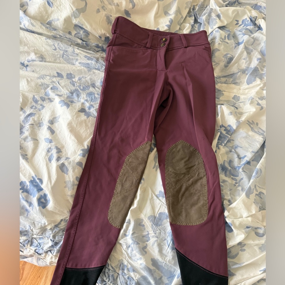Burgundy Riding Breeches with Knee Patches